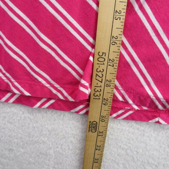 Lands End Shirt Womens Size 3X Pink White Striped V Neck Short Sleeve Tee - Picture 8 of 8